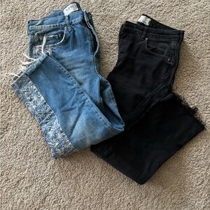 Free people we the free Aztec jeans and black flares